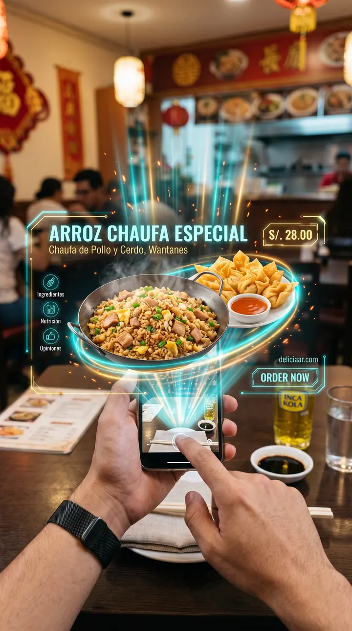 DeliciaAR en chifa: plato proyectado en realidad aumentada